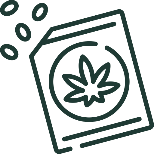 CBD Olie hampfrø ikon – symboliserer oprindelsen og renheden bag Aedel’s naturlige CBD olie.